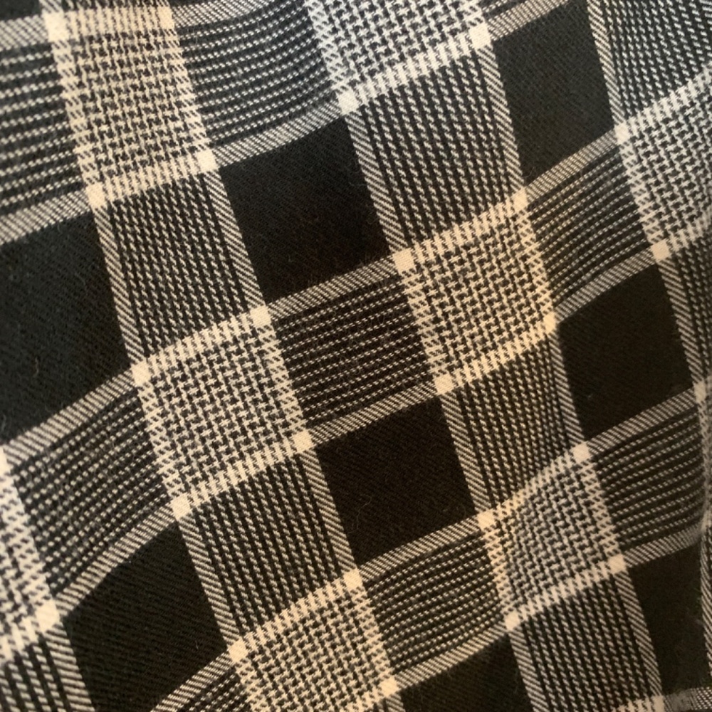 Knox Rose Black Plaid Peasant Top XL - Picture 7 of 8
